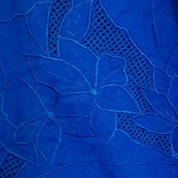 NWT Royal Blue Embroidery on both Blouse and Skirt 100% cotton - Picture 2 of 7
